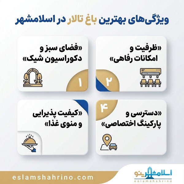 نکات ویژه انتخاب بهترین باغ تالار در اسلامشهر
