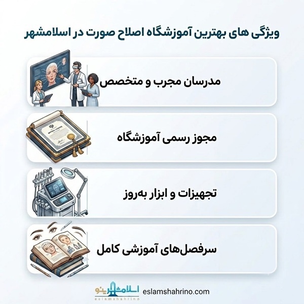 ویژگی های بهترین آموزشگاه اصلاح صورت در اسلامشهر