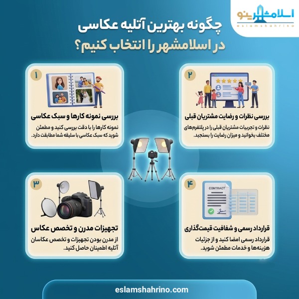 چگونه بهترین آتلیه عکاسی در اسلامشهر را انتخاب کنیم؟