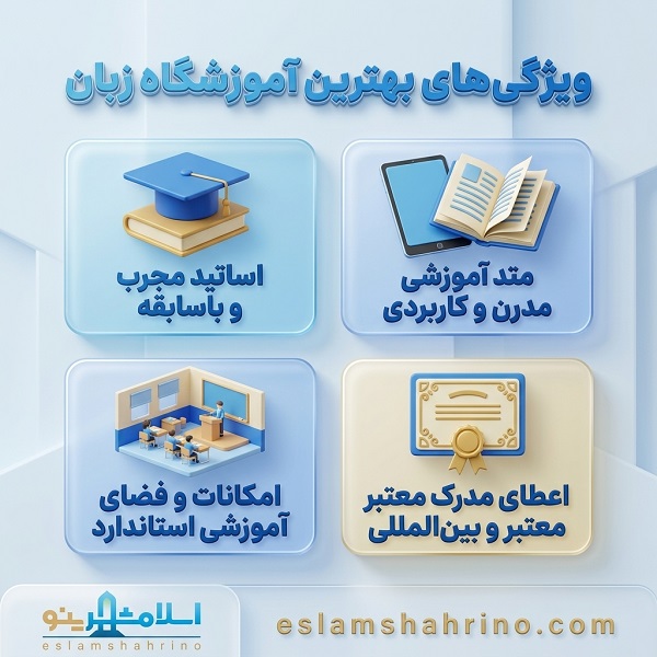 ویژگی های بهترین اموززشگاه زبان