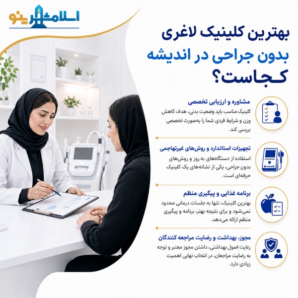 بهترین کلینیک لاغری بدون جراحی در اندیشه کجاست؟